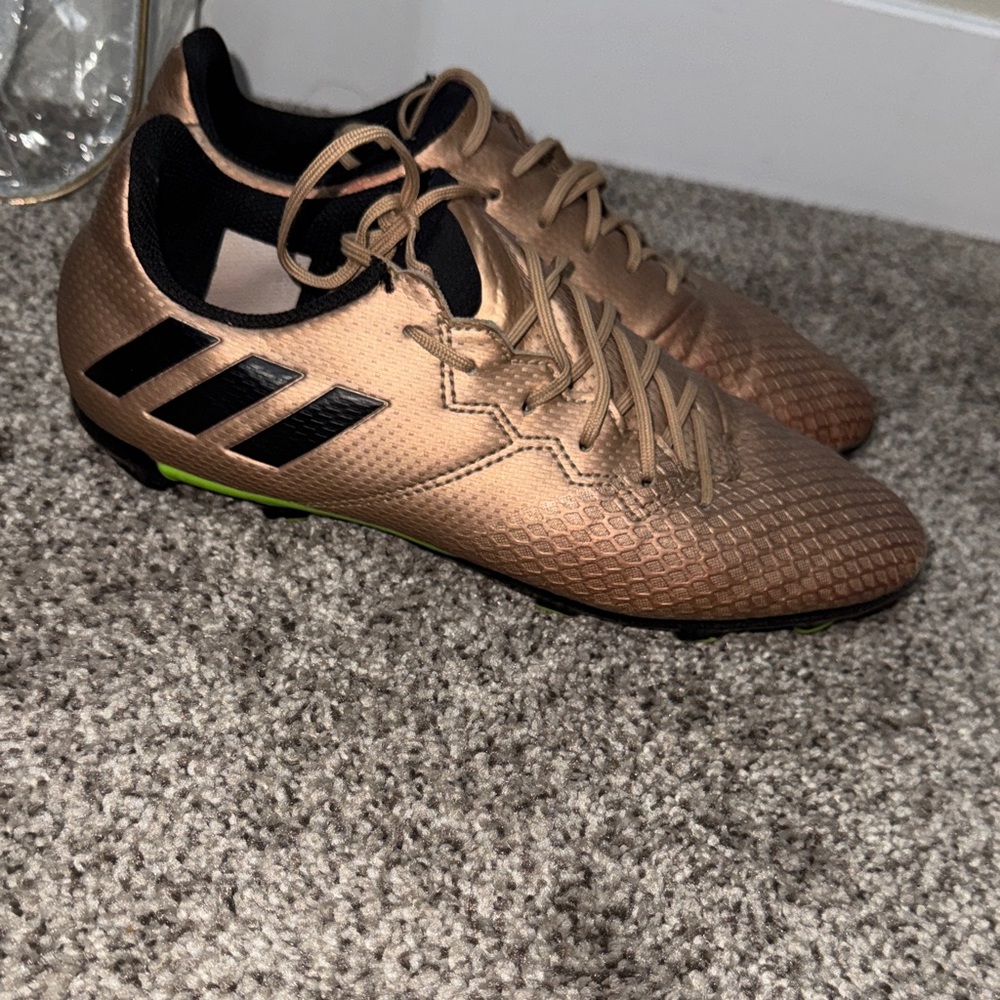 Adidas Metallic Gold and Black Cleats